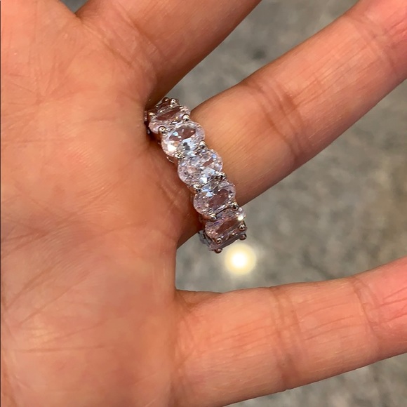 Sterling silver Oval Eternity Wedding Band 5 6 7 8 - Picture 14 of 14